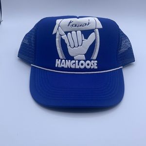 Blue & White Kauai Hawaii Hang Loose Baseball Trucker Cap